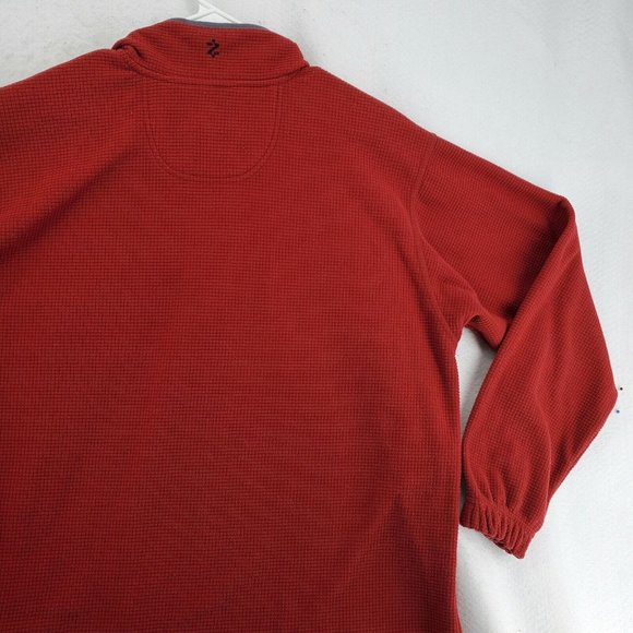 IZOD Sweatshirt Men's Mock Neck Long Sleeve Waffle Knit 1/4 Zip Pullover Brown X - Picture 12 of 12
